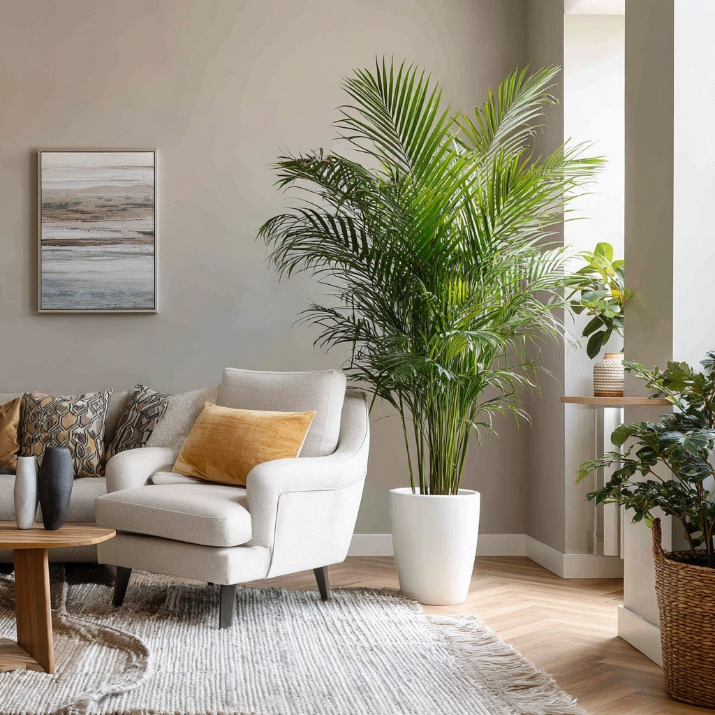 Combi deal - Areca palm inclusief elho Vibes Fold Round wit Ø30 - 160 cm