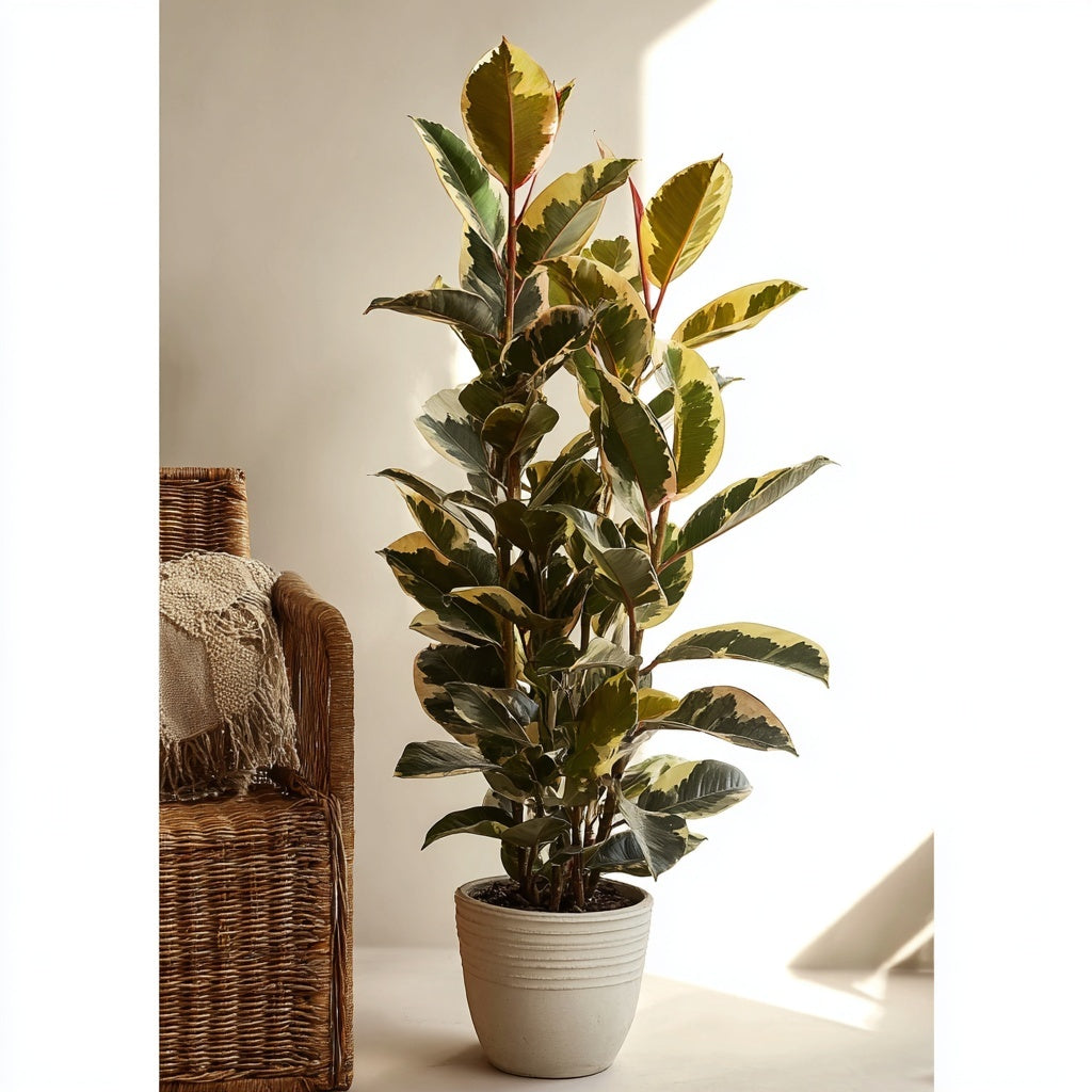 Ficus Elastica Tineke struik - 160 cm - Ø28cm